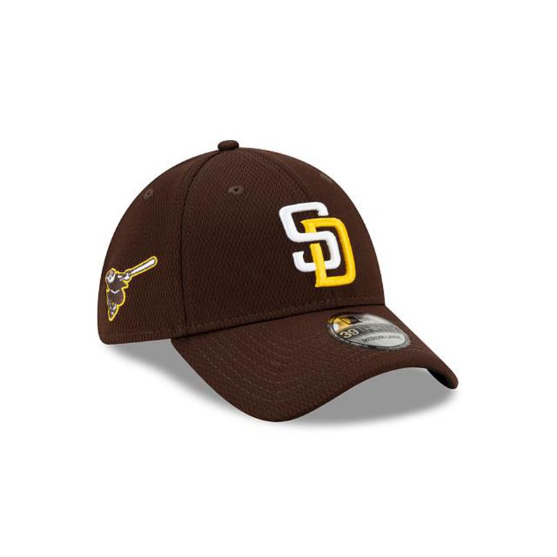 MLB San Diego Padres 2021 Spring Training 39Thirty Stretch Fit (FEE4450) - Brown New Era Caps